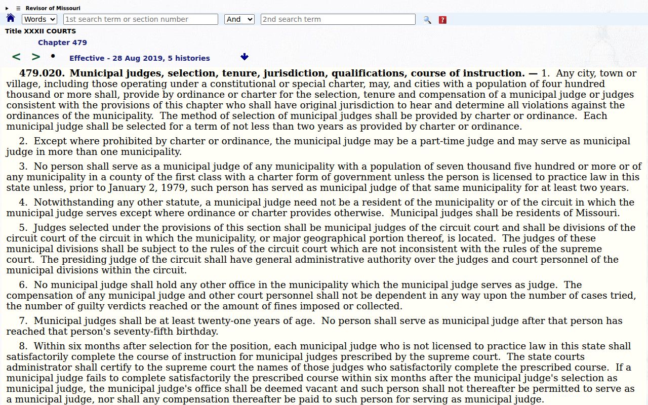 Buffalo court docket record research on Missouri municipal division authority