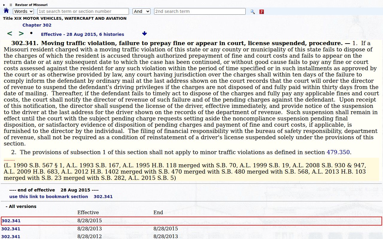 Dallas County traffic court records failure to appear notice law
